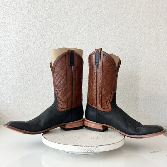 Rod Patrick Mens Cowboy Boots 15AA Antique Mocha Bison Brown Western Square Toe - Picture 8 of 13